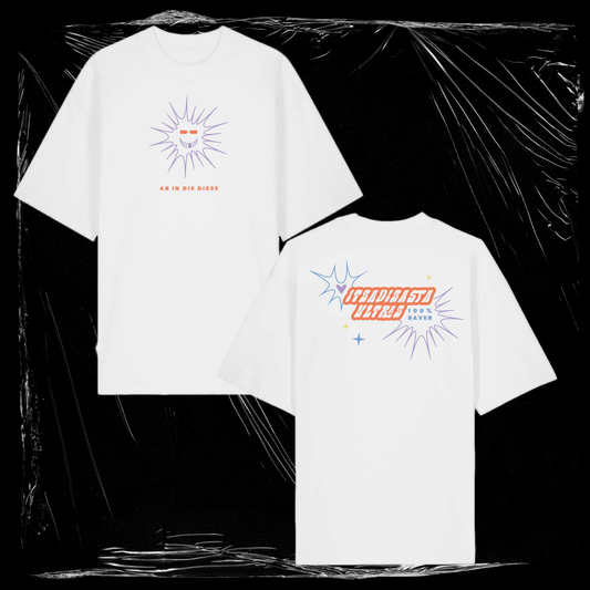 WEISSES OVERSIZE SHIRT MIT FRONTPRINT UND BACKPRINT.