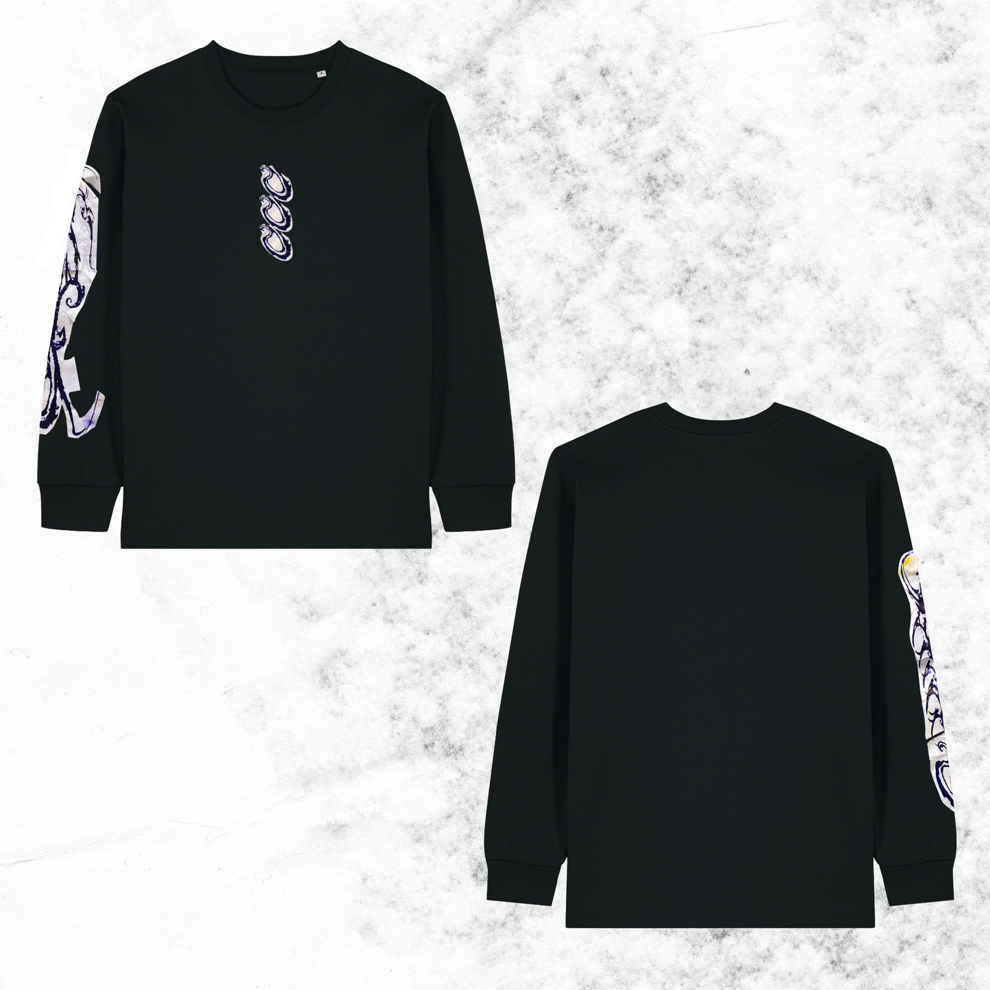 8.8.8. STENCIL 2.0  LONGSLEEVE BLACK